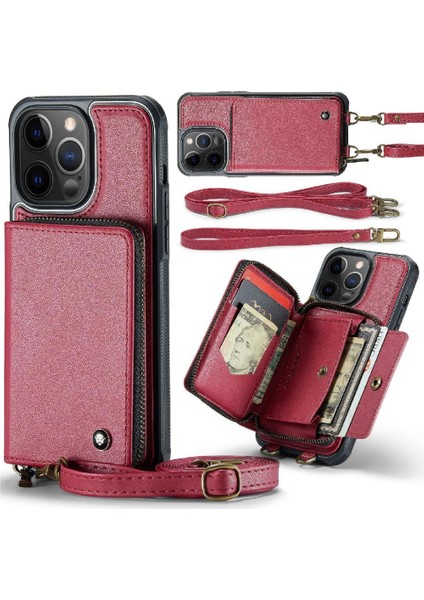 IPhone 12 Için Kılıf Pro Max Çift Kayış Cüzdan Şık ve Fonksiyonel Rfıd (Yurt Dışından)