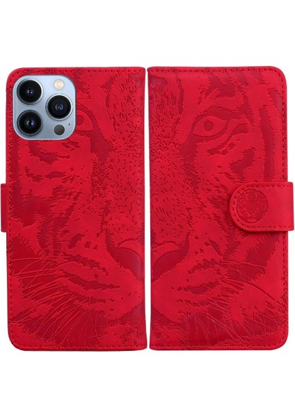 IPhone 14 Için Flip Case Pro Deri Cüzdan Kickstand Koruyucu Kabartmalı (Yurt Dışından)