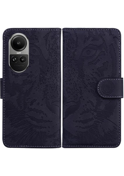 Oppo Oppo 10 5g Için Flip Case Deri Cüzdan Kabartmalı Sevimli Kaplan Kickstand (Yurt Dışından)