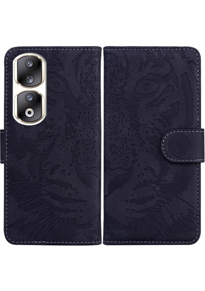 Onur 90 Pro Kabartmalı Sevimli Kaplan Deri Cüzdan Kickstand Için Flip Case (Yurt Dışından)