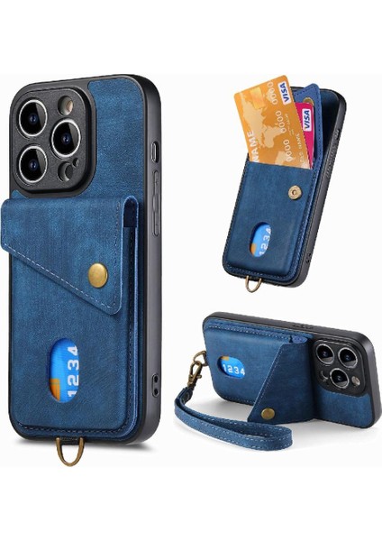IPhone 14 Için Kılıf Pro Çok Fonksiyonlu Manyetik Kapatma Premium Deri (Yurt Dışından)