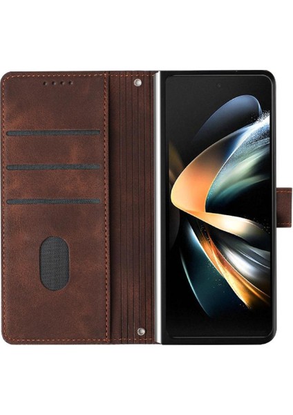 Samsung Galaxy Z Için Flip Case Fold 4 5g Kart Ekleme Cüzdan Pu Deri (Yurt Dışından)