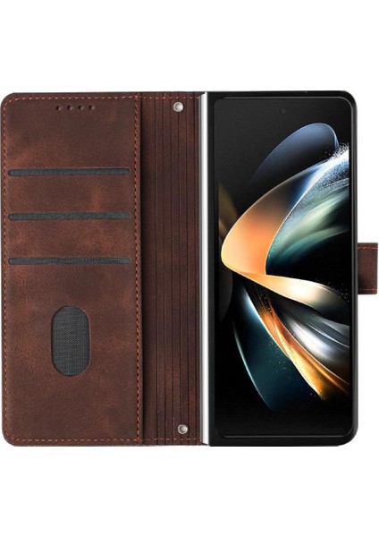 Samsung Galaxy Z Için Flip Case Fold 6 5g Kart Ekleme Pu Deri Cüzdan (Yurt Dışından)