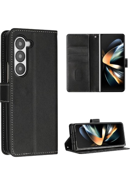 Mays Shop Samsung Galaxy Z Için Flip Case Toka ile 5 5g Kat Pu Deri Saf ile (Yurt Dışından)