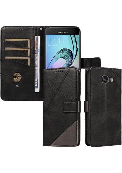 Mays Shop Elmas Dikiş Deri Telefon ile Samsung Galaxy A3 2016 Için Flip Case (Yurt Dışından)