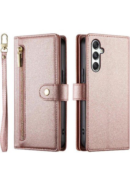 Samsung Galaxy M35 Bilek Kayışı Çok Fonksiyonlu Kart Yuvaları Için Flip Case (Yurt Dışından)