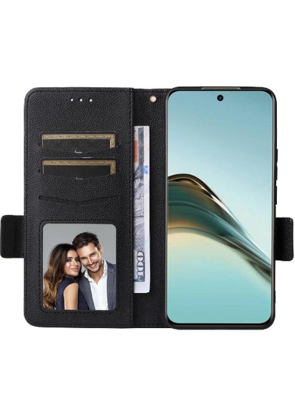 Realme 13 Pro Artı Manyetik Kart Yuvaları Için Flip Case Tutucu Yan Toka Pu (Yurt Dışından)