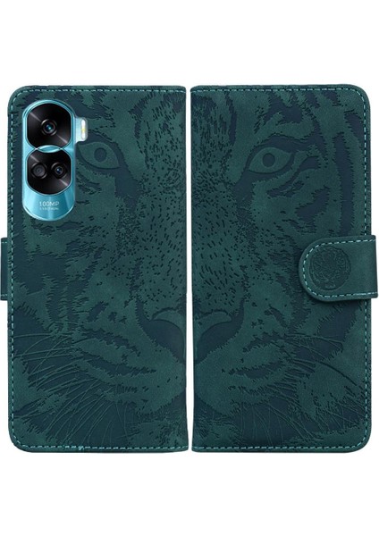 Onur 90 Lite Deri Cüzdan Kabartmalı Sevimli Kaplan Kickstand Için Flip Case (Yurt Dışından)