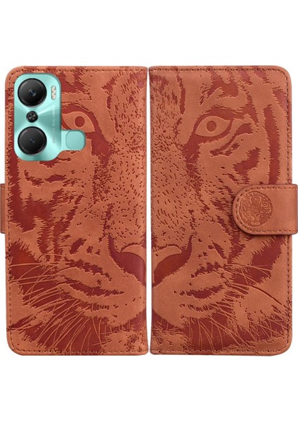 Infinix Sıcak 12 Pro Için Flip Case Kabartmalı Sevimli Kaplan Kickstand Koruyucu (Yurt Dışından)