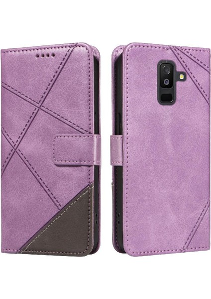 Elmas Dikiş ve Kart Yuvası ile Samsung Galaxy A6 Plus Için Flip Case (Yurt Dışından)