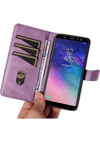 Elmas Dikiş ve Kart Yuvası ile Samsung Galaxy A6 Plus Için Flip Case (Yurt Dışından)