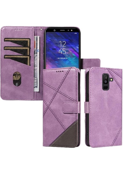 Elmas Dikiş ve Kart Yuvası ile Samsung Galaxy A6 Plus Için Flip Case (Yurt Dışından)