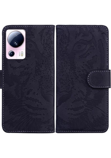 Xiaomi 13 Lite Için Flip Case Deri Cüzdan Kabartmalı Sevimli Kaplan Kickstand (Yurt Dışından)