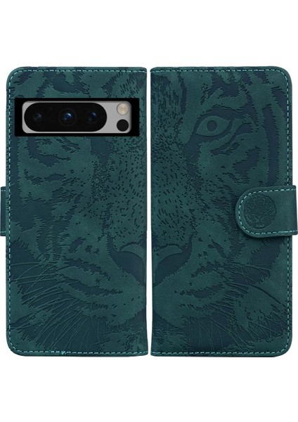 Google Piksel 8 Pro Kabartmalı Sevimli Kaplan Deri Cüzdan Için Flip Case (Yurt Dışından)