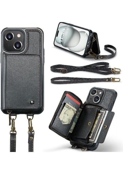 IPhone 15 Için Kılıf Artı Cüzdan Şık ve Fonksiyonel 360&DEG; Koruma Çift (Yurt Dışından)