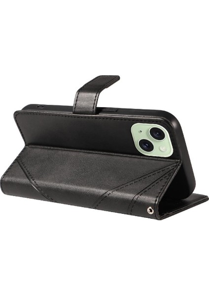 IPhone 15 Için Flip Case Artı Elmas Dikiş ve Kart ile Yüksek Kaliteli (Yurt Dışından) modelleri