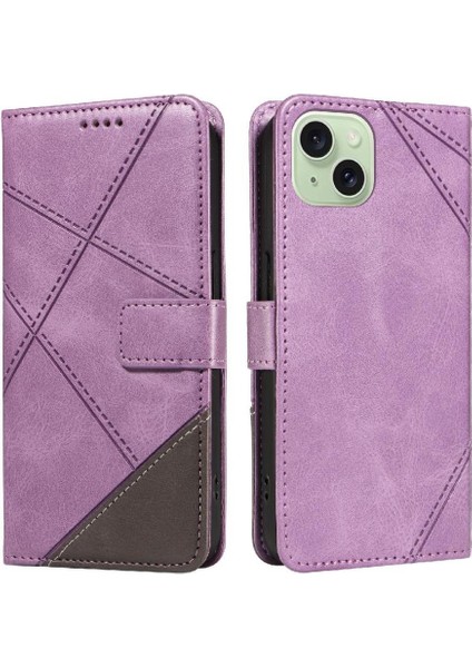 IPhone 15 Için Flip Case Artı Elmas Dikiş ve Kart ile Yüksek Kaliteli (Yurt Dışından)