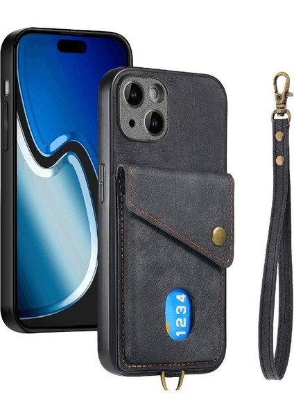 IPhone 15 Için Kılıf Ayrılabilir Kordon Çok Fonksiyonlu Manyetik Kapatma (Yurt Dışından)