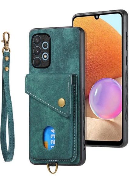 Samsung Galaxy A32 4g Çok Fonksiyonlu Premium Deri Kart Yuvası (Yurt Dışından)