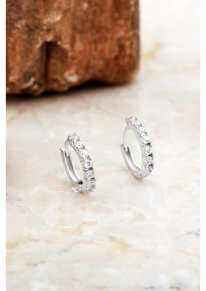 13 mm Mini Taşlı Rodyumlu Gümüş Halka Küpe 6978 fiyatları