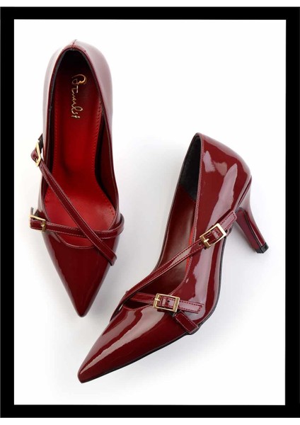 Bordo Rugan Kadın Klasik Topuklu Ayakkabı K01231401508