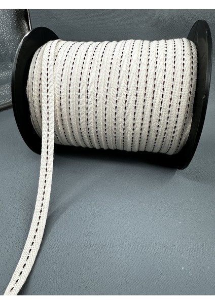 1 cm Çizgili Balıksırtı Şerit-Bej-5 Metre