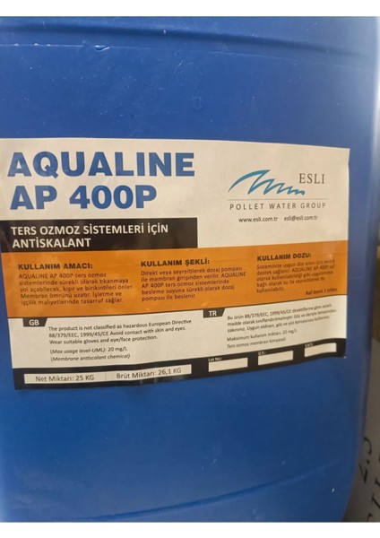 Antiskalant AP400P Kuyu + Deniz Suyu Antiskalantı 25 kg
