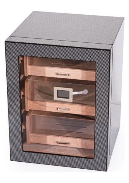 2025 Model Üç Çekmeceli Humidor - Karbon Gri
