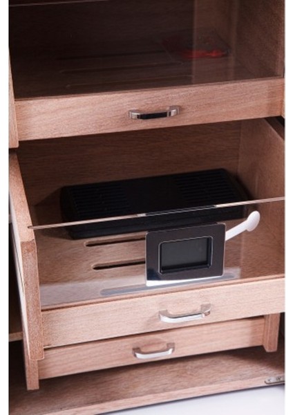 2024 Model Üç Çekmeceli Humidor - Siyah Lake