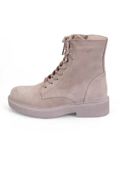 Diane Bej Kadın Fermuarlı Süet Deri Bot modelleri