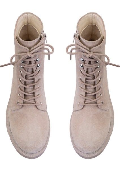 Diane Bej Kadın Fermuarlı Süet Deri Bot indirimleri