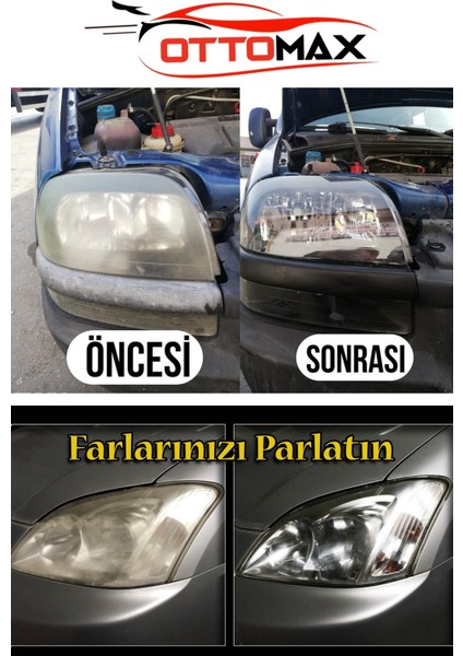 Ottomaxpro Buharlı Far Temizleme Far Parlatma Seti Profesyonel Far Temizleme Far Parlatma Seti(9 Parça Ürün)