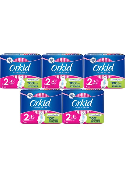 Hijyenik Ped Ultra Extra Koruma Uzun 7'li x 5 Paket