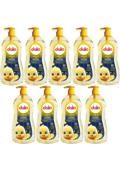 Bebek Saç ve Vücut Şampuanı 700ML Rahat ve Mutlu Pompalı (9 Lu Set)