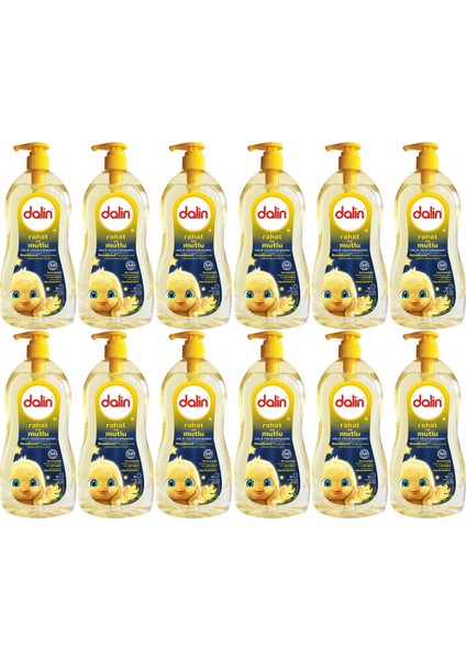 Bebek Saç ve Vücut Şampuanı 700ML Rahat ve Mutlu Pompalı (12 Li Set)