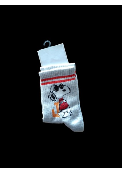 3'lü Snoopy Desenli Kolej Çorap