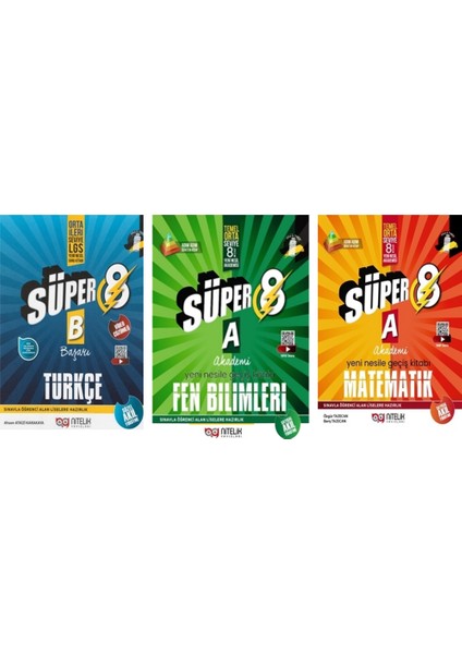 8. Sınıf Türkçe Soru Bankası - Matematik Soru Bankası - Fen Bilimleri Soru Bankası 3'lü Set