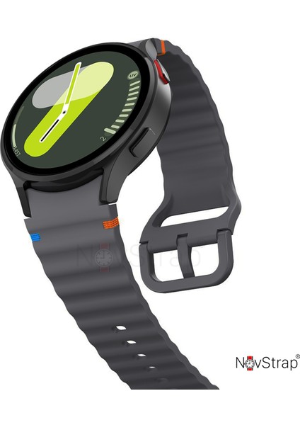 Novstrap Samsung Galaxy Watch 7 Fe 6 5 4 40 44 Classic 42 43 45 46 mm ile Uyumlu Kordon Wavy Silikon