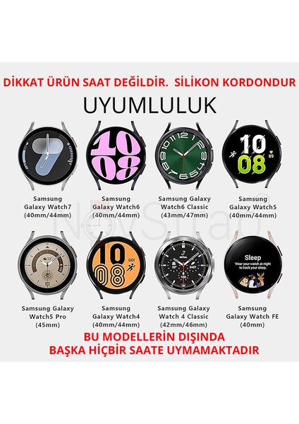 Novstrap Samsung Galaxy Watch 7 Fe 6 5 4 40 44 Classic 42 43 45 46 mm ile Uyumlu Kordon Wavy Silikon