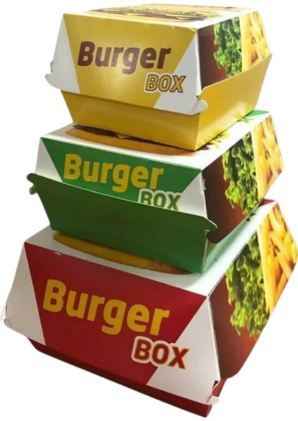 Hamburger Kutusu Küçük 9X9X7CM 100 adet