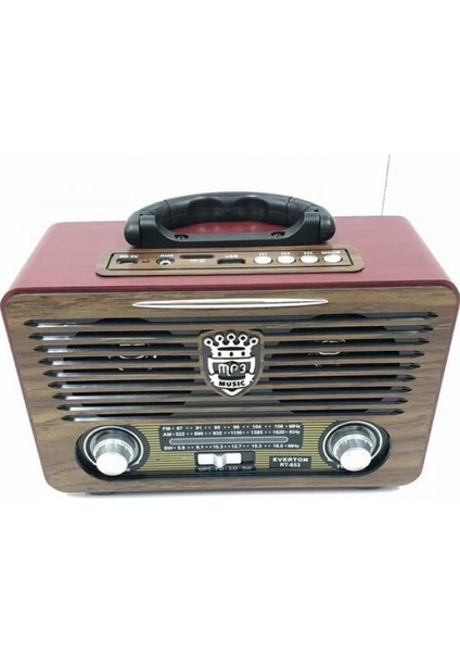 Everton RT-657 Bluetooth Fm-Usb-Tf-Aux Şarjlı Nostaljik Radyo