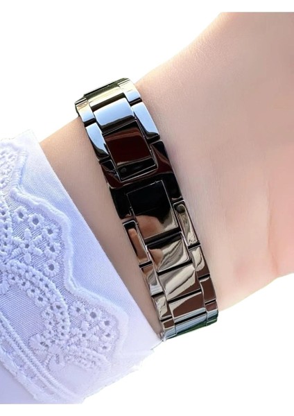 Çelik Dikdörtgen Taşlı Şık Kasa Kadın Kol Saati+Nazarlıklı Set fırsatları