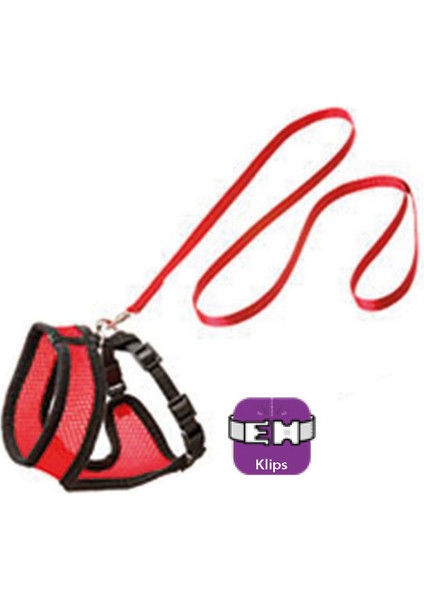 Karlıe Kedi Göğüs Tasması 30CM Siyah/kırmızı Nrmsa
