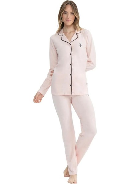11000 Kadın Pembe Uzun Kollu Önden Düğmeli Gömlek Pijama Takım fiyatları