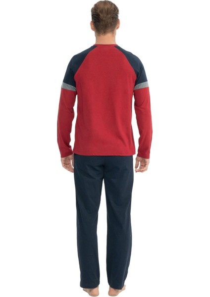 18831 Erkek Bordo Uzun Kollu Yuvarlak Yaka Penye Süprem Pijama Takım fiyatları