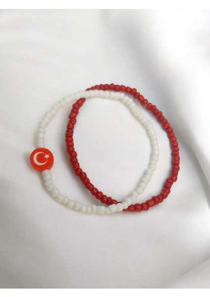 Türk Bayrağı Ikili Ay Yıldızlı Bileklik fiyatları