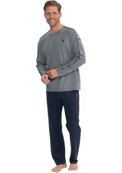 18836 Erkek Antrasit Melanj Uzun Kollu Patlı Penye Süprem Pijama Takım fiyatları