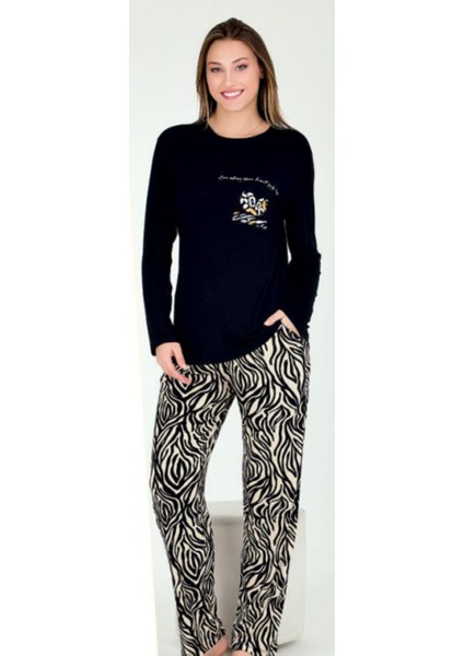 Siyah Çizgili M-L-XL Penye Pijama Takımı fiyatları