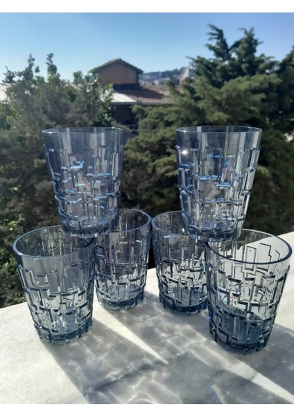 6 Adet 200 ml Kırılmaz,çizilmez Polikarbon Plastik Bardak- Füme