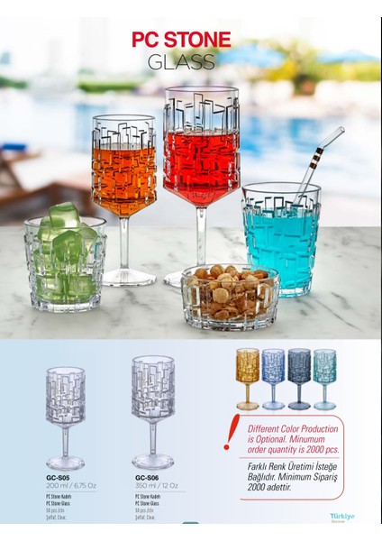 6 Adet 200 ml Kırılmaz,çizilmez Polikarbon Plastik Bardak- Füme fiyatları